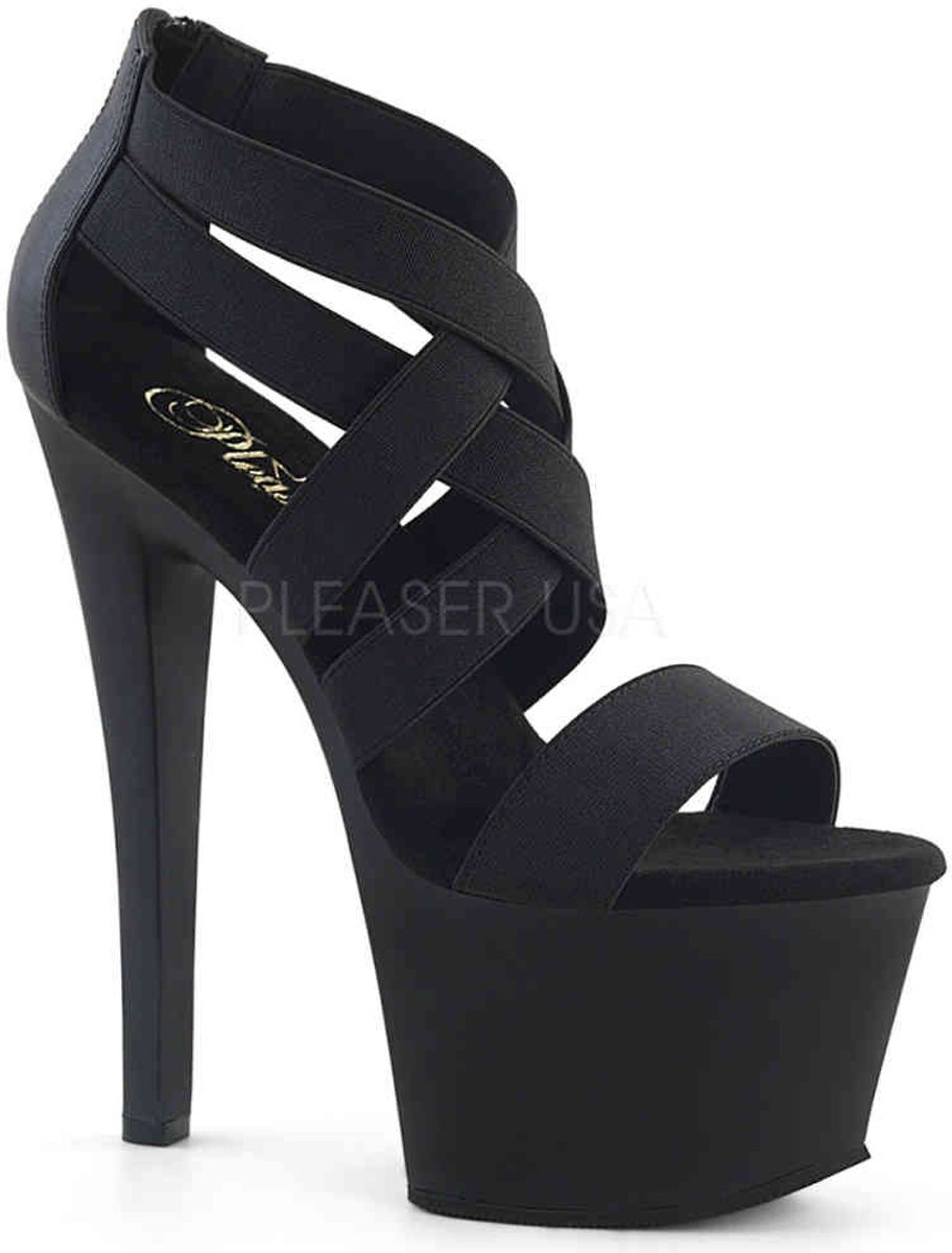 EU 35 = US 5 | SKY-369 | 7 Heel, 2 3/4 PF Criss Cross Sandal, Back Zip